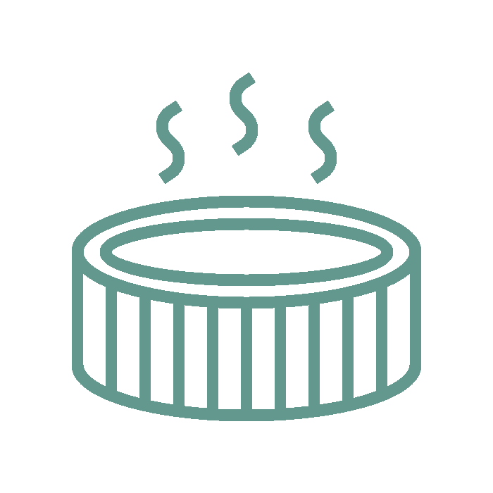 Illustration of a steamy hot tub with steam rising from it on a white background
