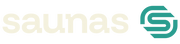 Saunass Logo with the word 'saunas' and a stylized letter 'S' in green on a white background