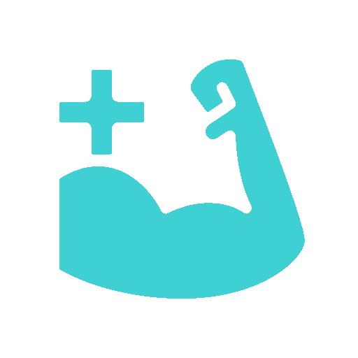 Flexed arm icon representing muscle and joint comfort