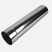 Harvia Chimney Smoke Pipe WZ11550 115 mm Stainless Steel, diagonal view of the straight pipe with both open ends visible on a white background